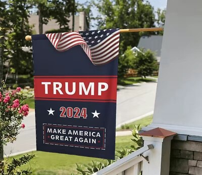 #ad MAGA Trump 2024 Make America Great Again Double Sided Garden Flag 12.5x18” $14.99