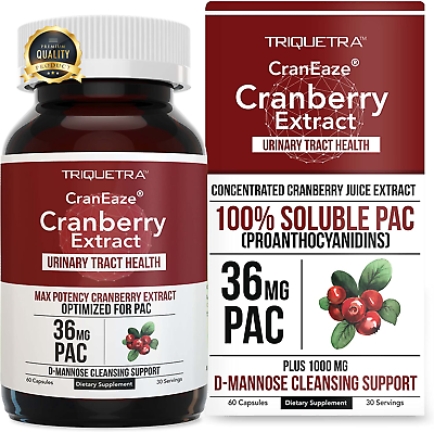 #ad Cranberry Juice Extract plus D Mannose 36 Mg PAC 100% Soluble PAC Support Urinar $40.91