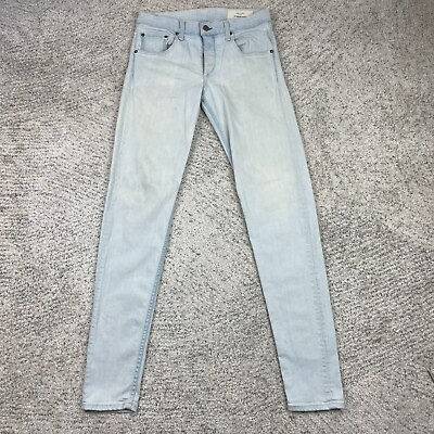 #ad Rag Bone Jeans Mens 32 30x34 Fit 1 Skinny *STAINS* Stretch Denim USA Light Blue $17.42