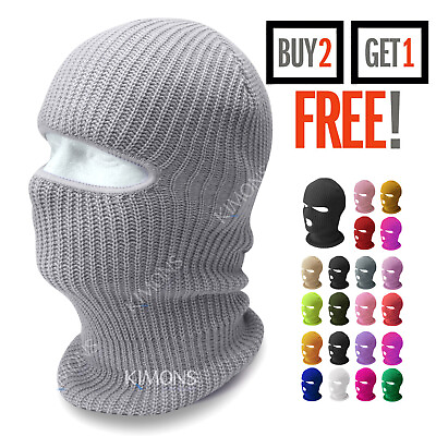 #ad #ad Winter Ski Mask 3 Hole Knitted Skull Balaclava Beanie Hat Men Outdoor Sports Cap $7.95