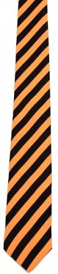 #ad NEW Black and Neon Orange Striped Retro Neck Tie Indie Punk Rock Halloween $8.98