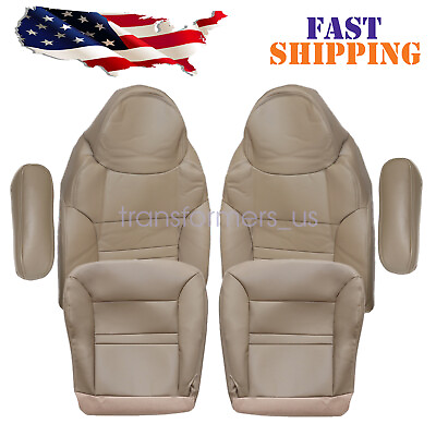 #ad For 2000 2001 Ford Excursion Limited Front Bottom amp; Top Leather Seat Cover Tan $125.19