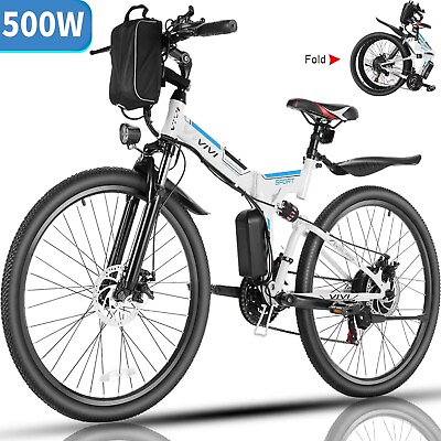 VIVI🔥Electric Bike 500W Power Folding City Commuter eBike 26#x27;#x27; Mountain Bicycle $599.99