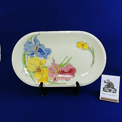 #ad Platter Oval Villeroy amp; Boch Luxembourg Iris Pattern by Clyda Delfino 15quot; Long $34.78