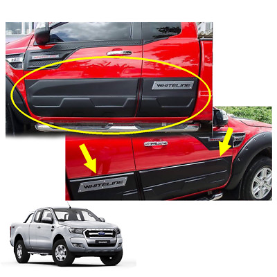 #ad 2012 13 2017 Body Cladding Side Molding Matte Black 4 Pc On Ford Ranger T6 Cab $295.14