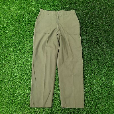 #ad Vintage Fatigue Military Trousers Pants 36x31 Olive Green Durable Press OG 507 $148.72
